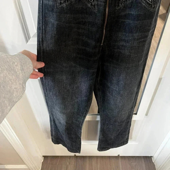 894 Jean Atelier Star Denim Jumpsuit In Night Size 2 Color Black Grey - Picture 6 of 10